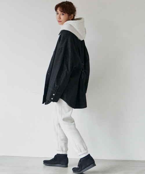 Auntie Rosa Holiday(アンティローザホリデー)の「バックレースアップBIGデニムシャツ(シャツ/ブラウス・レディース・ネイビー/ブラック・FREE)」の16枚目の写真