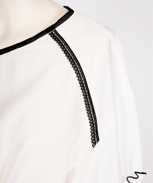 BDONNA（ビドンナ）の「バンブータンブラー　シアーデザインブラウス（シャツ/ブラウス・レディース・ホワイト/イエロー・MEDIUM）」の3枚目の写真