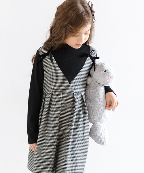 Bee des Bee（ビーデスビー）の「ドッキングワンピース（ワンピース・キッズ・ブラック/ベージュ/チャコール・130cm/140cm/150cm/110cm/100cm/120cm）」の2枚目の写真