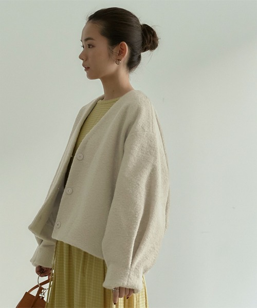 titivate（ティティベイト）の「ﾎﾞﾘｭｰﾑｽﾘｰﾌﾞｺﾝﾊﾟｸﾄﾌﾞﾙｿﾞﾝ（ブルゾン・レディース・アイボリー/イエロー/ライトグリーン・S/M）」の7枚目の写真