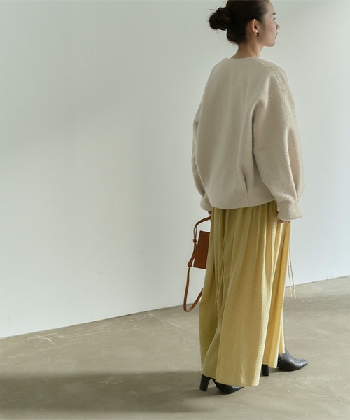 titivate（ティティベイト）の「ﾎﾞﾘｭｰﾑｽﾘｰﾌﾞｺﾝﾊﾟｸﾄﾌﾞﾙｿﾞﾝ（ブルゾン・レディース・アイボリー/イエロー/ライトグリーン・S/M）」の8枚目の写真