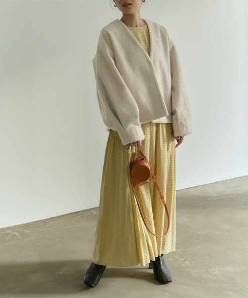 titivate（ティティベイト）の「ﾎﾞﾘｭｰﾑｽﾘｰﾌﾞｺﾝﾊﾟｸﾄﾌﾞﾙｿﾞﾝ（ブルゾン・レディース・アイボリー/イエロー/ライトグリーン・S/M）」の9枚目の写真