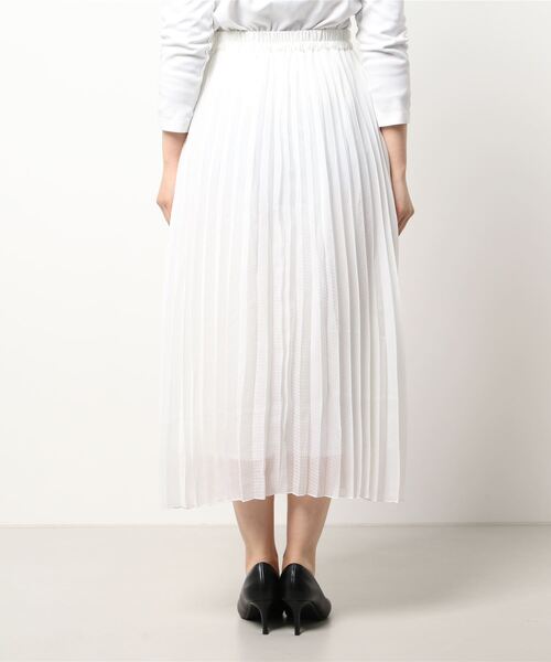 210nouve（トゥージュヌーブ）の「シアーギンガムチェックプリーツスカート（スカート・レディース・ホワイト/ブラック/グリーン・FREE）」の5枚目の写真