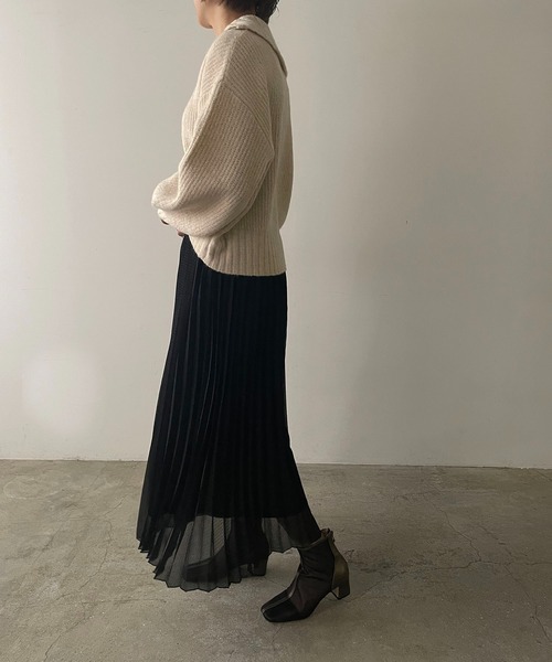 210nouve（トゥージュヌーブ）の「シアーギンガムチェックプリーツスカート（スカート・レディース・ホワイト/ブラック/グリーン・FREE）」の22枚目の写真