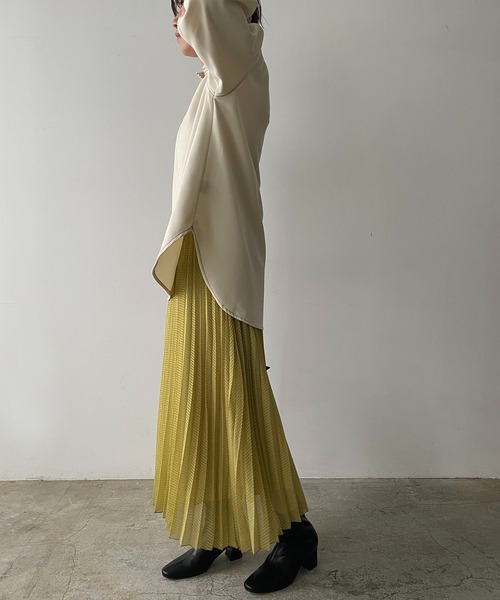 210nouve（トゥージュヌーブ）の「シアーギンガムチェックプリーツスカート（スカート・レディース・ホワイト/ブラック/グリーン・FREE）」の15枚目の写真