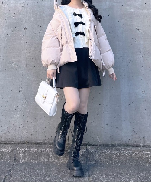 titty＆Co. PETIT by poyo（ティティーアンドコープティバイポヨ）の「【titty&Co.PETIT by POYO】リボンフリルカーデトップス（ニット/セーター・レディース・ホワイト・FREE）」の9枚目の写真