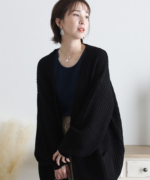 ElegChic（エレグシック）の「ワッフルタンクトップ（タンクトップ・レディース・ホワイト/ブラック/ネイビー/カーキ/杢グレー・3L/M/L/4L/XL）」の13枚目の写真