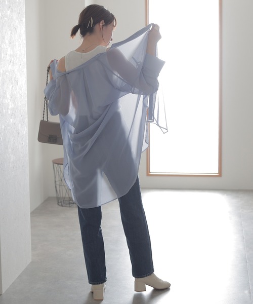ElegChic（エレグシック）の「ワッフルタンクトップ（タンクトップ・レディース・ホワイト/ブラック/ネイビー/カーキ/杢グレー・3L/M/L/4L/XL）」の20枚目の写真