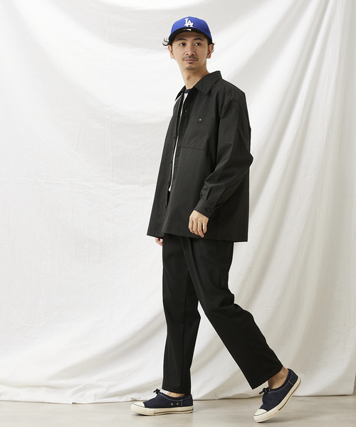 JOURNAL STANDARD relume（ジャーナルスタンダード　レリューム）の「60/40 オーバーサイズ カラーシャツジャケット（シャツ/ブラウス・メンズ・ブラック/グリーン/マスタード/ナチュラル・MEDIUM/LARGE）」の5枚目の写真