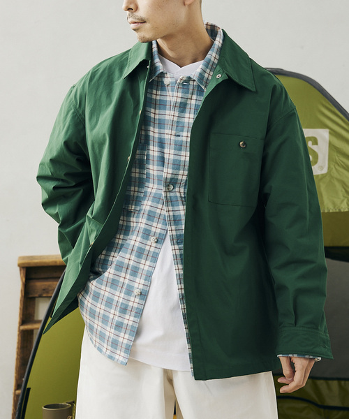JOURNAL STANDARD relume（ジャーナルスタンダード　レリューム）の「60/40 オーバーサイズ カラーシャツジャケット（シャツ/ブラウス・メンズ・ブラック/グリーン/マスタード/ナチュラル・MEDIUM/LARGE）」の18枚目の写真