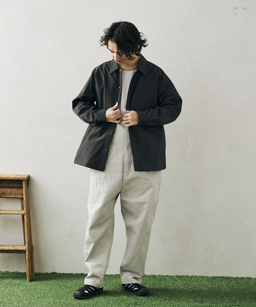 JOURNAL STANDARD relume（ジャーナルスタンダード　レリューム）の「60/40 オーバーサイズ カラーシャツジャケット（シャツ/ブラウス・メンズ・ブラック/グリーン/マスタード/ナチュラル・MEDIUM/LARGE）」の20枚目の写真