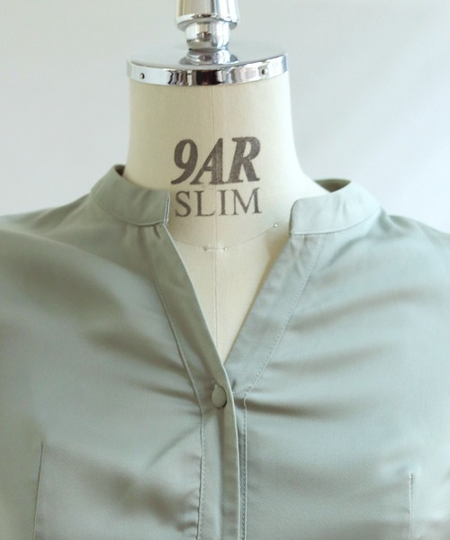 HER CLOSET（ハークローゼット）の「【TWENTY THREE】パフスリーブサテンロングワンピース（ワンピース・レディース・ブラック/ベージュ/ミント・FREE）」の19枚目の写真