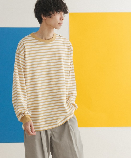 FORK&SPOON（フォークアンドスプーン）の「『ユニセックス』FORK&SPOON　ボーダーロングスリーブTシャツ（Tシャツ/カットソー・メンズ・グレー系その他/ブルー系その他/イエロー系その他・4/3/5）」の10枚目の写真