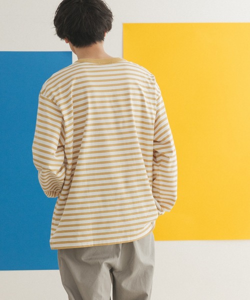 FORK&SPOON（フォークアンドスプーン）の「『ユニセックス』FORK&SPOON　ボーダーロングスリーブTシャツ（Tシャツ/カットソー・メンズ・グレー系その他/ブルー系その他/イエロー系その他・4/3/5）」の12枚目の写真