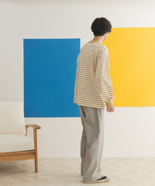 FORK&SPOON（フォークアンドスプーン）の「『ユニセックス』FORK&SPOON　ボーダーロングスリーブTシャツ（Tシャツ/カットソー・メンズ・グレー系その他/ブルー系その他/イエロー系その他・4/3/5）」の14枚目の写真