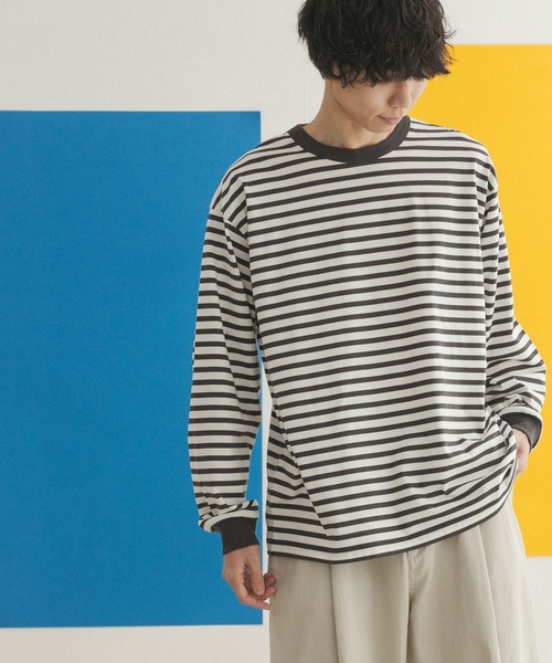 FORK&SPOON（フォークアンドスプーン）の「『ユニセックス』FORK&SPOON　ボーダーロングスリーブTシャツ（Tシャツ/カットソー・メンズ・グレー系その他/ブルー系その他/イエロー系その他・4/3/5）」の15枚目の写真