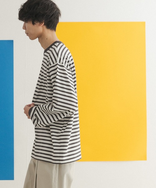 FORK&SPOON（フォークアンドスプーン）の「『ユニセックス』FORK&SPOON　ボーダーロングスリーブTシャツ（Tシャツ/カットソー・メンズ・グレー系その他/ブルー系その他/イエロー系その他・4/3/5）」の16枚目の写真