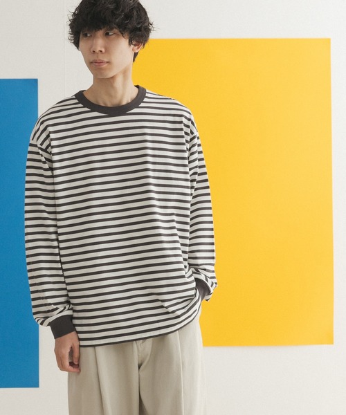 FORK&SPOON（フォークアンドスプーン）の「『ユニセックス』FORK&SPOON　ボーダーロングスリーブTシャツ（Tシャツ/カットソー・メンズ・グレー系その他/ブルー系その他/イエロー系その他・4/3/5）」の17枚目の写真