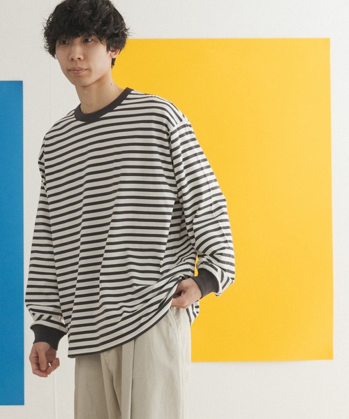 FORK&SPOON（フォークアンドスプーン）の「『ユニセックス』FORK&SPOON　ボーダーロングスリーブTシャツ（Tシャツ/カットソー・メンズ・グレー系その他/ブルー系その他/イエロー系その他・4/3/5）」の18枚目の写真