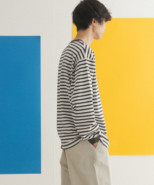 FORK&SPOON（フォークアンドスプーン）の「『ユニセックス』FORK&SPOON　ボーダーロングスリーブTシャツ（Tシャツ/カットソー・メンズ・グレー系その他/ブルー系その他/イエロー系その他・4/3/5）」の19枚目の写真