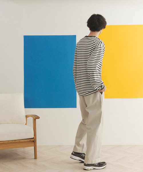 FORK&SPOON（フォークアンドスプーン）の「『ユニセックス』FORK&SPOON　ボーダーロングスリーブTシャツ（Tシャツ/カットソー・メンズ・グレー系その他/ブルー系その他/イエロー系その他・4/3/5）」の20枚目の写真