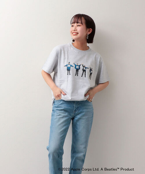 GOOD ROCK SPEED(グッドロックスピード)の「【Good Rock Speed】THE BEATLES ビートルズ「HELP」ビッグシルエット バンドTシャツ(Tシャツ/カットソー・メンズ・ホワイト/ライトグレー・M/L/S)」の5枚目の写真