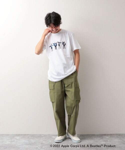 GOOD ROCK SPEED(グッドロックスピード)の「【Good Rock Speed】THE BEATLES ビートルズ「HELP」ビッグシルエット バンドTシャツ(Tシャツ/カットソー・メンズ・ホワイト/ライトグレー・M/L/S)」の9枚目の写真