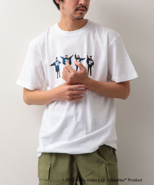 GOOD ROCK SPEED(グッドロックスピード)の「【Good Rock Speed】THE BEATLES ビートルズ「HELP」ビッグシルエット バンドTシャツ(Tシャツ/カットソー・メンズ・ホワイト/ライトグレー・M/L/S)」の12枚目の写真