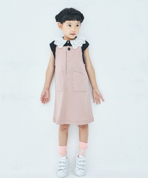 maarook（マルーク）の「のびのびジャンパースカート（ワンピース・キッズ・ピンク/ベージュ・100cm/130cm/120cm/110cm/90cm）」の2枚目の写真