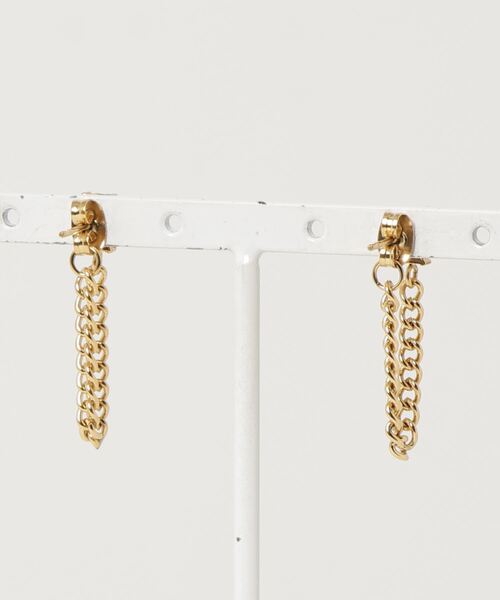 9ban(キューバン)の「【9ban】キューバン/ Black Rectangle pierce(ピアス(両耳用)・レディース・ゴールド・FREE)」の7枚目の写真