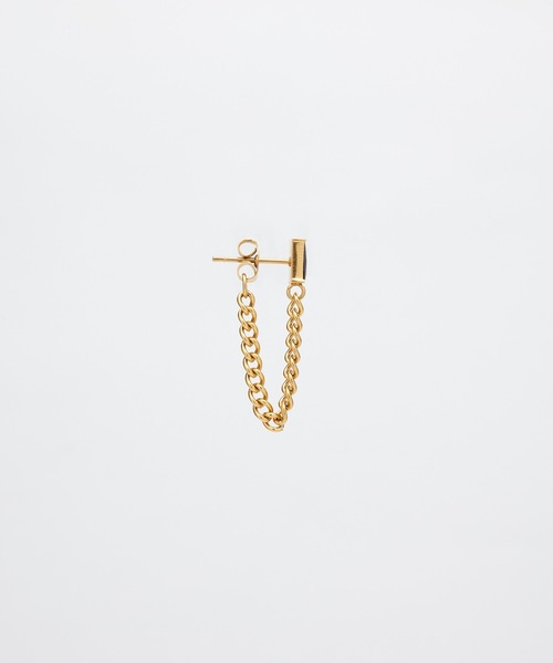 9ban(キューバン)の「【9ban】キューバン/ Black Rectangle pierce(ピアス(両耳用)・レディース・ゴールド・FREE)」の5枚目の写真