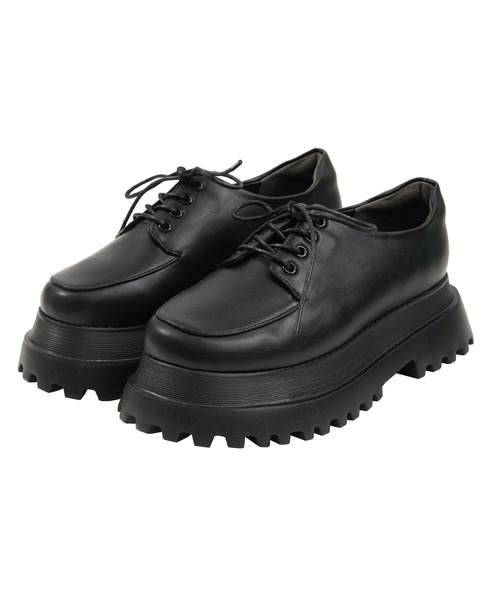 PUNYUS（プニュズ）の「プラットフォームレースアップシューズ（ドレスシューズ・レディース・ブラック・4/3/2/1）」の3枚目の写真