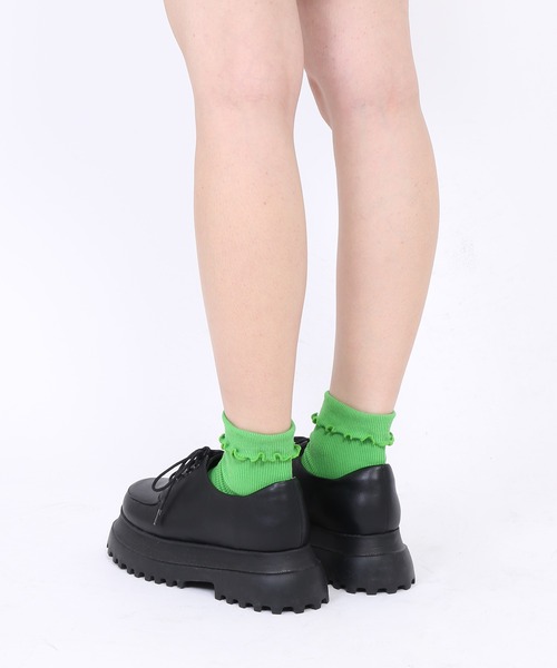 PUNYUS（プニュズ）の「プラットフォームレースアップシューズ（ドレスシューズ・レディース・ブラック・4/3/2/1）」の11枚目の写真