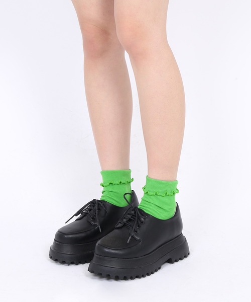 PUNYUS（プニュズ）の「プラットフォームレースアップシューズ（ドレスシューズ・レディース・ブラック・4/3/2/1）」の13枚目の写真