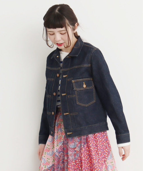 My Fav. CHILD WOMAN（マイファブチャイルドウーマン）の「11.75ozセルビッチデニム Ｇジャン（デニムジャケット・レディース・ネイビー・40/38）」の2枚目の写真