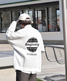 ZIP FIVE | ジャガードニットバックデザインルーズビッグカーディガン【ユニセックス】【肉厚】(カーディガン/ボレロ)