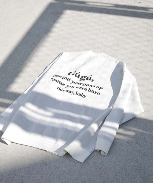 ZIP FIVE（ジップファイブ）の「【ZIP FIVE】ボリュームニット バックデザイン オーバーカーディガン（カーディガン/ボレロ・レディース・ベージュ/ホワイト系1/オフホワイト/ブラック系/ベージュ系1/ホワイト系/ブラック系2/グリーン系1/グリーン/ブラック系1/ブラック/ベージュ系/グリーン系・MEDIUM/LARGE）」の4枚目の写真