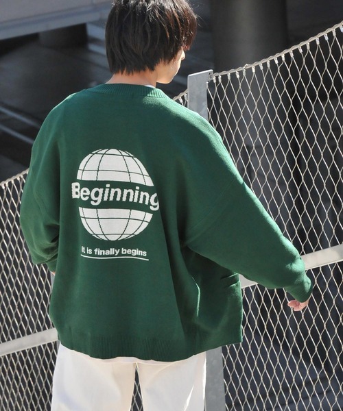 ZIP FIVE（ジップファイブ）の「【ZIP FIVE】ボリュームニット バックデザイン オーバーカーディガン（カーディガン/ボレロ・レディース・ベージュ/ホワイト系1/オフホワイト/ブラック系/ベージュ系1/ホワイト系/ブラック系2/グリーン系1/グリーン/ブラック系1/ブラック/ベージュ系/グリーン系・MEDIUM/LARGE）」の12枚目の写真