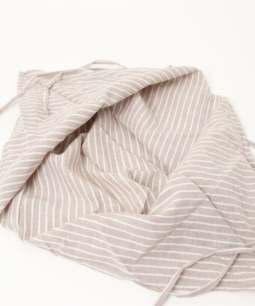 Letra(レトラ)の「オリジナルバッグインバッグ リネンミックス ストライプ ベージュ ミディアム(かごバッグ・レディース・ベージュ・MEDIUM)」の4枚目の写真