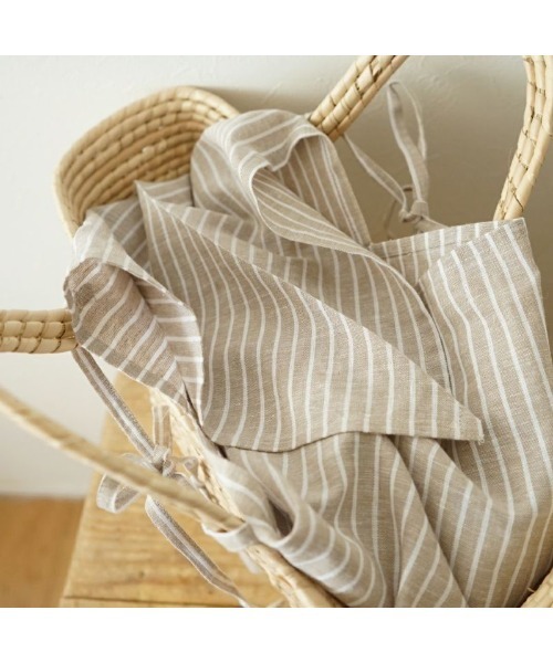 Letra(レトラ)の「オリジナルバッグインバッグ リネンミックス ストライプ ベージュ ミディアム(かごバッグ・レディース・ベージュ・MEDIUM)」の5枚目の写真