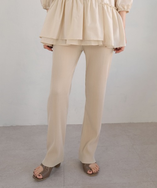 ＡＮＤＪ（アンドジェイ）の「カットオフハイウエストプリーツストレートパンツ（その他パンツ・レディース・アイボリー/ブラック/グリーン/パープル/ブルー/ライム/オレンジ/テラコッタ/モスグリーン/マスタード・M）」の14枚目の写真