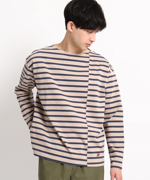 Dessin(デッサン)の「【洗える・日本製】切り替えボーダージャージ<M~L>(Tシャツ/カットソー・メンズ・カーキ系2/ブルー系2/ネイビー系2/チャコール/ネイビー系7・02/03)」の5枚目の写真
