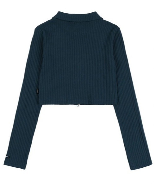 FANCY CLUB（ファンシークラブ）の「韓国ブランド NASTY FANCY CLUB ナスティーフアンシークラブ 2 WAY COLLAR ZIP-UP 長袖 ジップアップトップス 長袖トップス ショートカーディガン 短丈トップス ジップアップ 蝶々 韓国ファッション 韓国ストリート ストリートファッション y2k（カーディガン/ボレロ・レディース・アイボリー/ブルー/ブラック・ONE SIZE）」の10枚目の写真