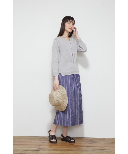 human woman（ヒューマンウーマン）の「◆ミドルゲージギマカーディガン（カーディガン/ボレロ・レディース・グレー/グレー系その他/グリーン/オレンジ・MEDIUM/LARGE）」の15枚目の写真