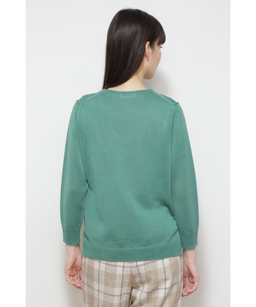 human woman（ヒューマンウーマン）の「◆ミドルゲージギマカーディガン（カーディガン/ボレロ・レディース・グレー/グレー系その他/グリーン/オレンジ・MEDIUM/LARGE）」の5枚目の写真