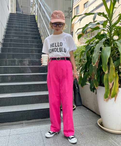 CIAOPANIC(チャオパニック)の「脚長効果バツグン、カラーツイルチノパンツ(その他パンツ・レディース・オフホワイト/サックスブルー/ピンク/イエロー・SMALL/MEDIUM)」の19枚目の写真