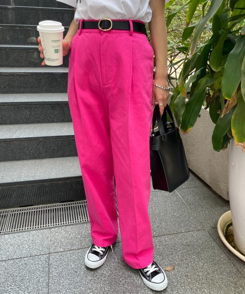 CIAOPANIC(チャオパニック)の「脚長効果バツグン、カラーツイルチノパンツ(その他パンツ・レディース・オフホワイト/サックスブルー/ピンク/イエロー・SMALL/MEDIUM)」の11枚目の写真