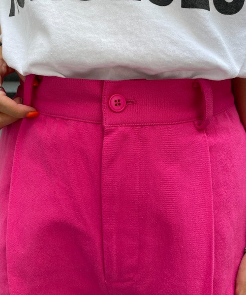 CIAOPANIC(チャオパニック)の「脚長効果バツグン、カラーツイルチノパンツ(その他パンツ・レディース・オフホワイト/サックスブルー/ピンク/イエロー・SMALL/MEDIUM)」の13枚目の写真