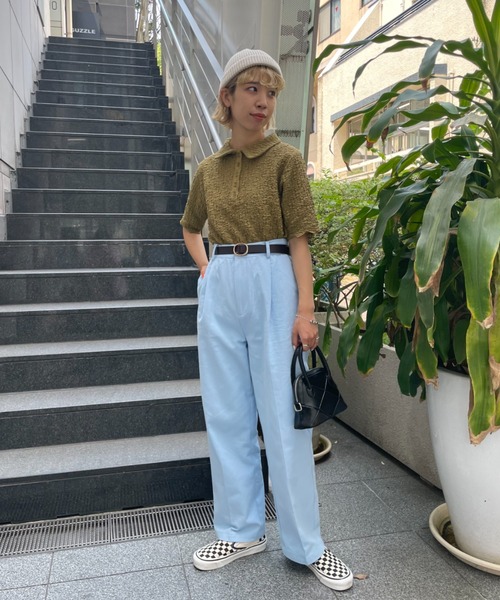 CIAOPANIC(チャオパニック)の「脚長効果バツグン、カラーツイルチノパンツ(その他パンツ・レディース・オフホワイト/サックスブルー/ピンク/イエロー・SMALL/MEDIUM)」の5枚目の写真