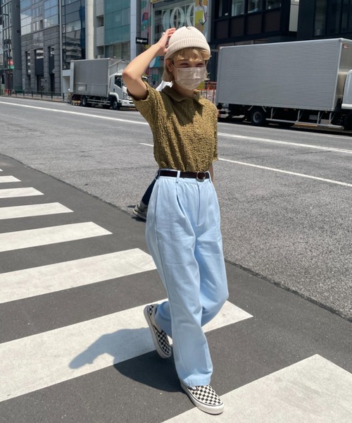 CIAOPANIC(チャオパニック)の「脚長効果バツグン、カラーツイルチノパンツ(その他パンツ・レディース・オフホワイト/サックスブルー/ピンク/イエロー・SMALL/MEDIUM)」の8枚目の写真